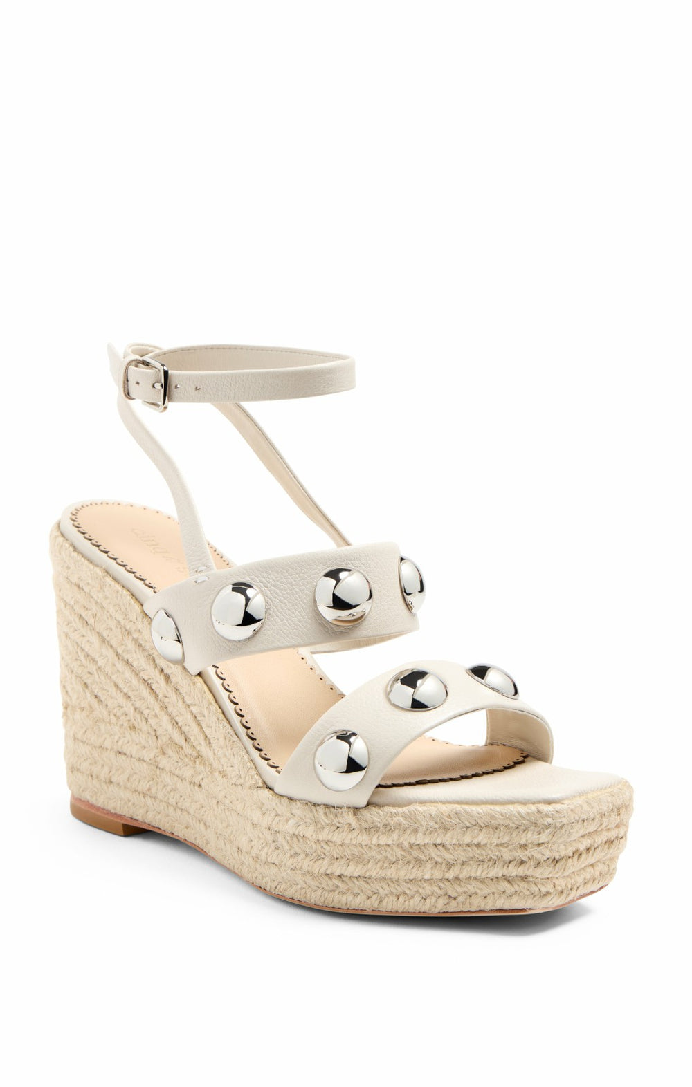 Georgia Studded Wedge Espadrille Pearl