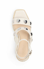 Georgia Studded Wedge Espadrille Pearl