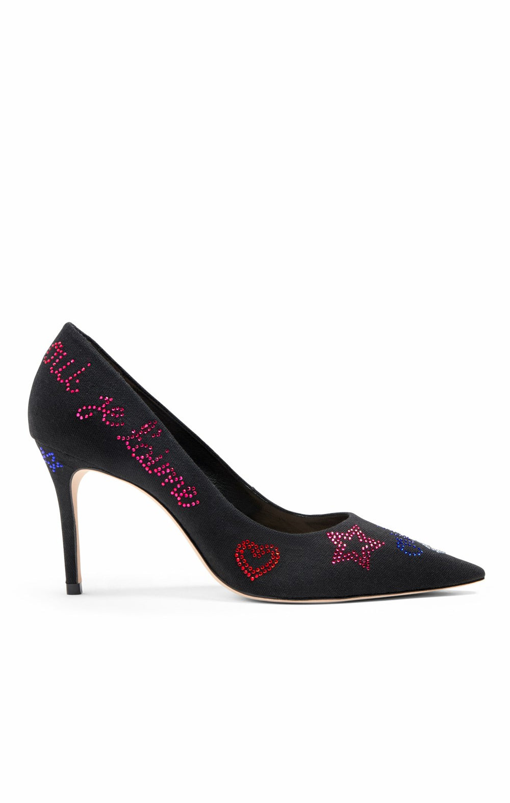 Juliet Heatset Linen Pointed Pump Black/Multi