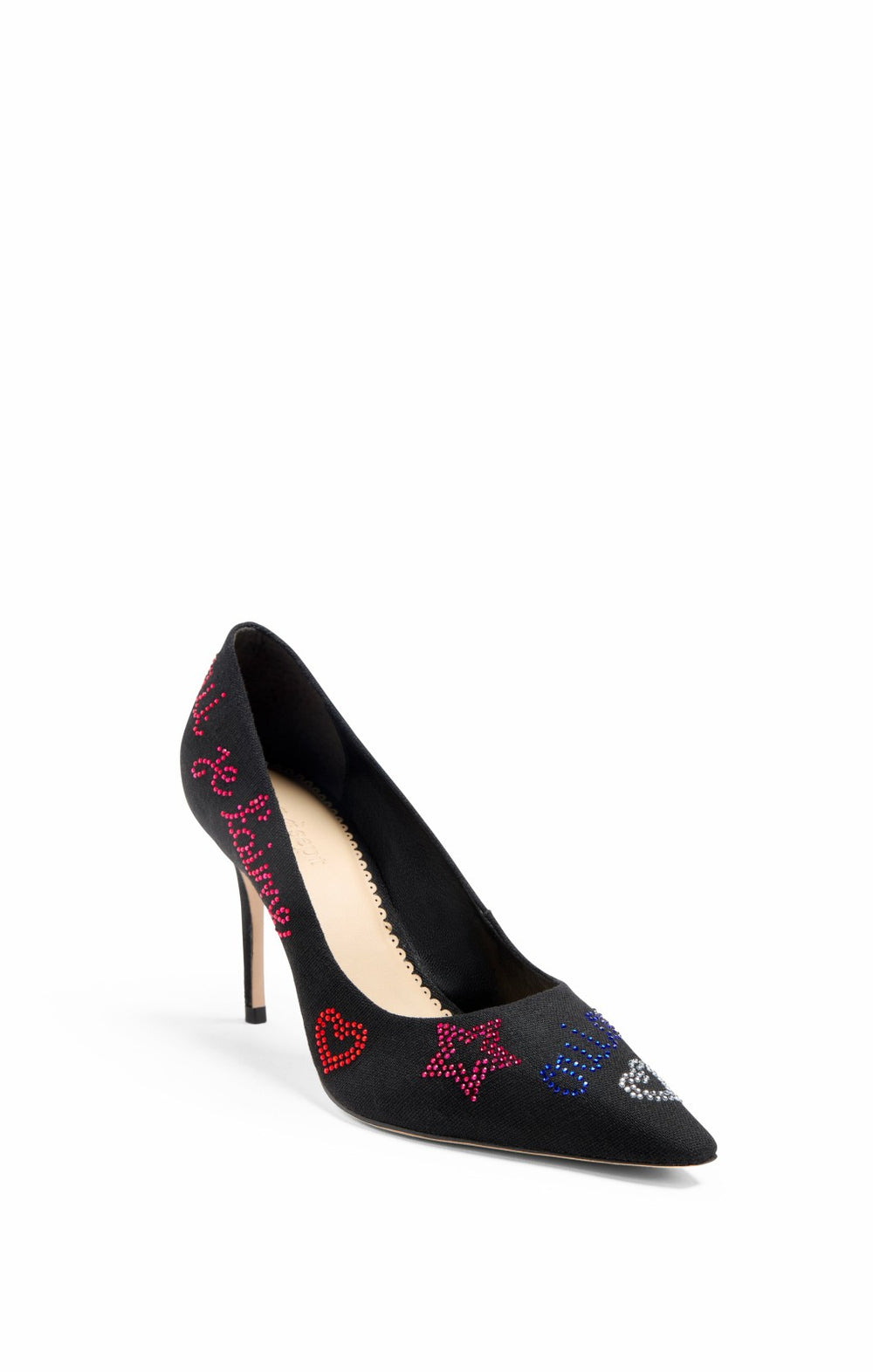 Juliet Heatset Linen Pointed Pump Black/Multi