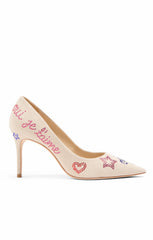 Juliet Heatset Linen Pointed Pump Natural/Red
