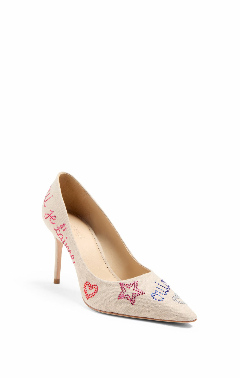 Juliet Heatset Linen Pointed Pump Natural/Red