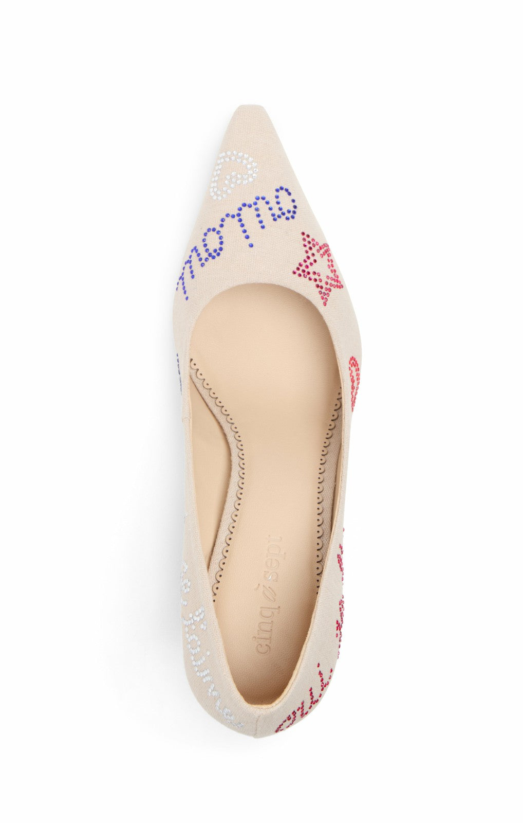 Juliet Heatset Linen Pointed Pump Natural/Red