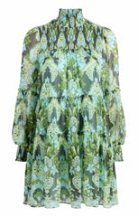 Damask Rika Dress Light Cyan Multi