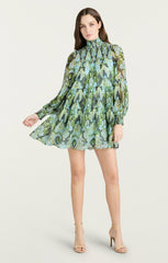 Damask Rika Dress Light Cyan Multi