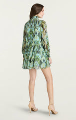 Damask Rika Dress Light Cyan Multi