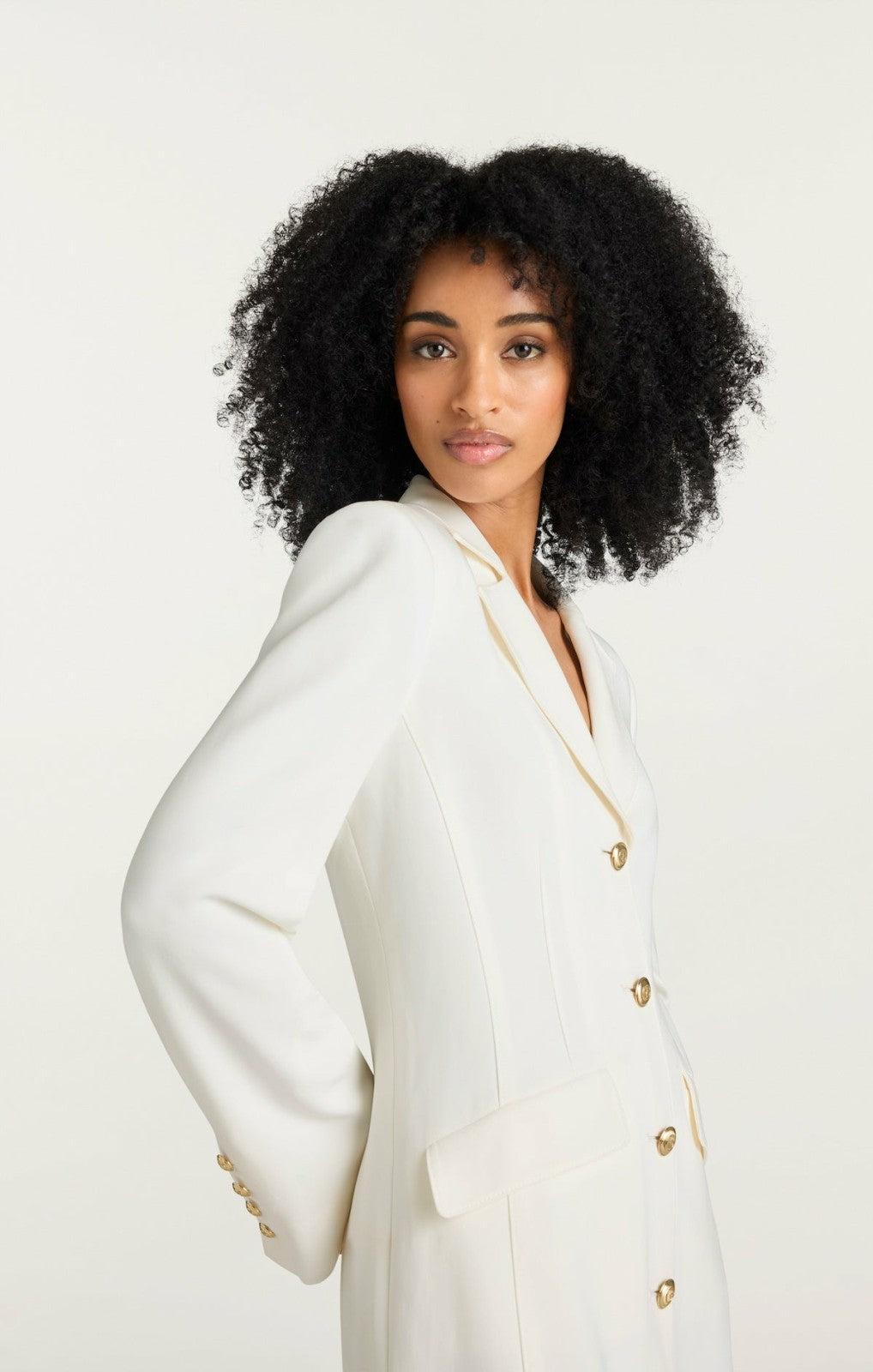 Long Sleeve Regan Dress Ivory