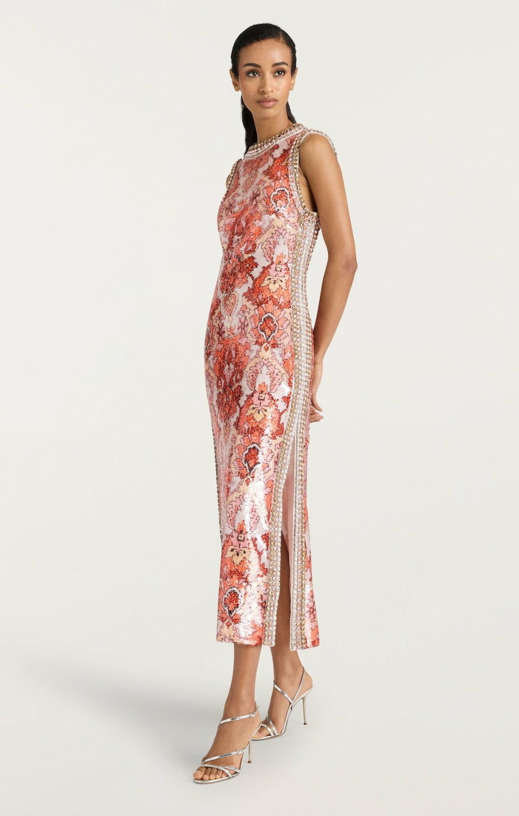 Sequin Damask Ayden Dress Pink Poppy Multi