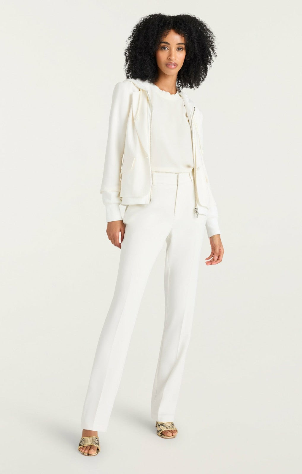 Zip Up Le Petit Khloe Blazer Ivory/Ivory