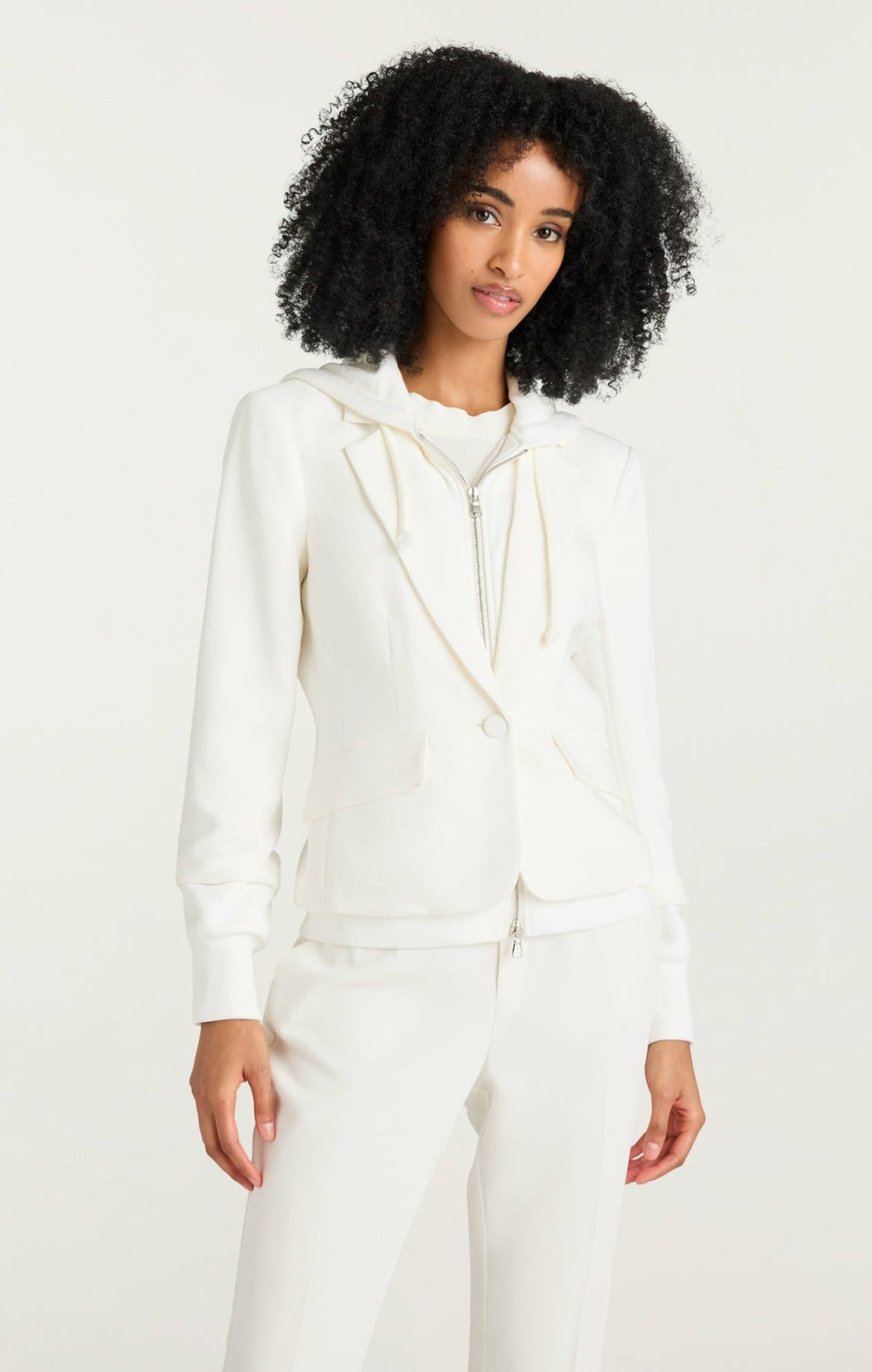 Zip Up Le Petit Khloe Blazer Ivory/Ivory