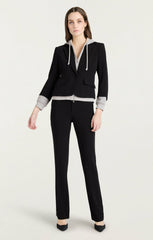 Zip Up Le Petit Khloe Blazer Black/Heather Grey