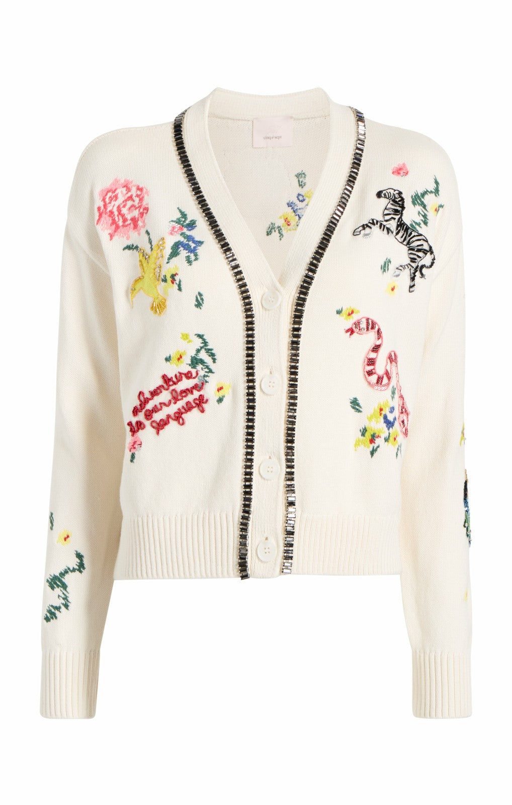 Patch Animal Nyla Cardigan Ivory/Multi