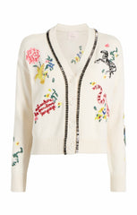 Patch Animal Nyla Cardigan Ivory/Multi