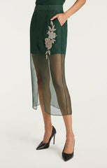 Statement Floral Peggy Skirt Eucalyptus/Clear