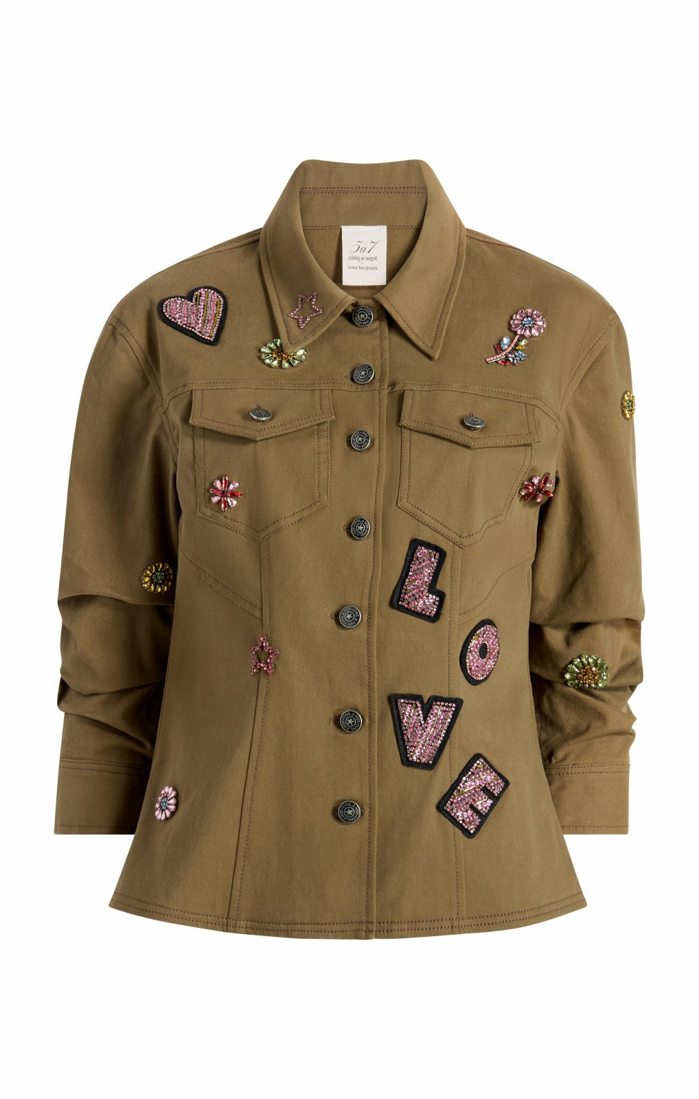 Ditsy Love Scrunched Canyon Jacket Dark Olive/Multi