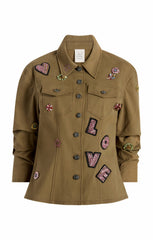 Ditsy Love Scrunched Canyon Jacket Dark Olive/Multi