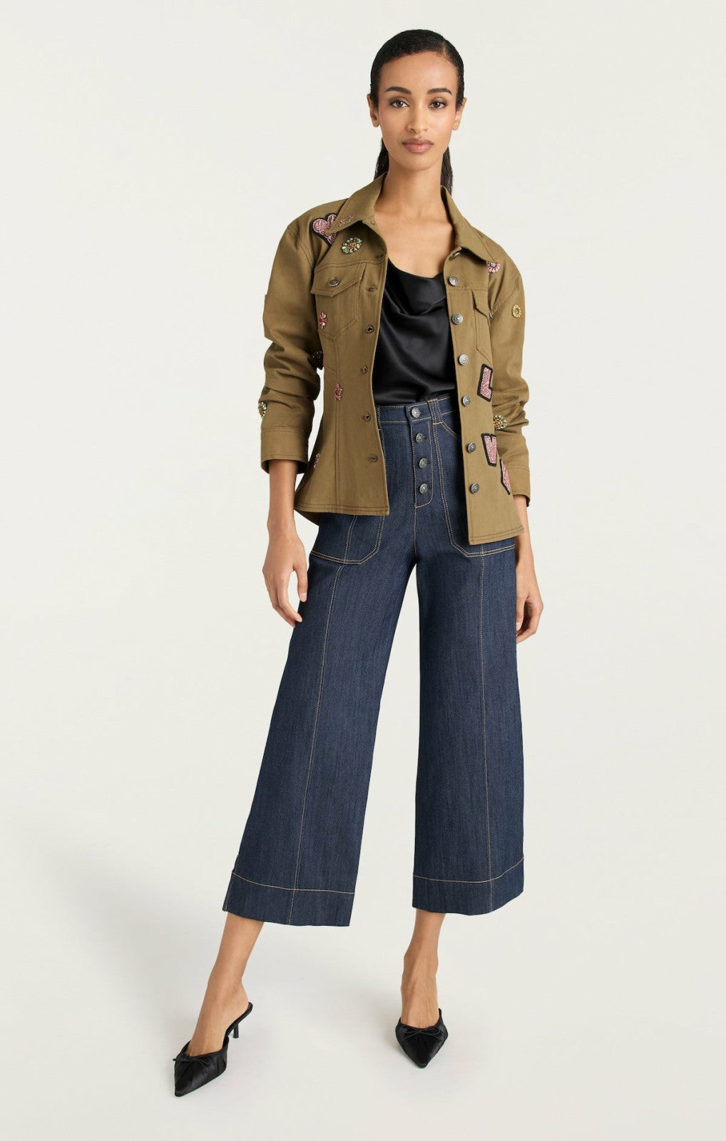 Ditsy Love Scrunched Canyon Jacket Dark Olive/Multi