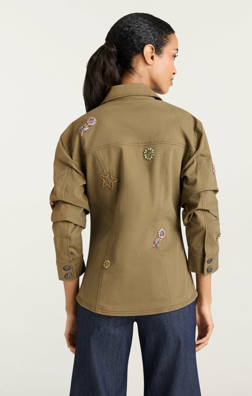Ditsy Love Scrunched Canyon Jacket Dark Olive/Multi