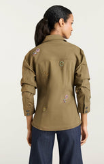 Ditsy Love Scrunched Canyon Jacket Dark Olive/Multi
