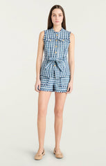 Matilda Tweed Reenee Vest Navy Multi