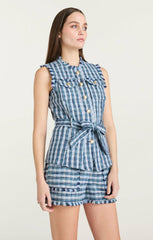 Matilda Tweed Reenee Vest Navy Multi