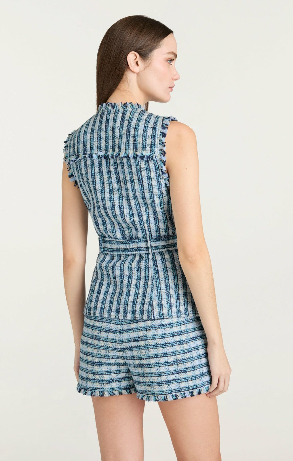 Matilda Tweed Reenee Vest Navy Multi
