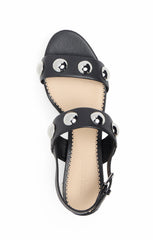 Gemma Studded Block Heel Sandal Black