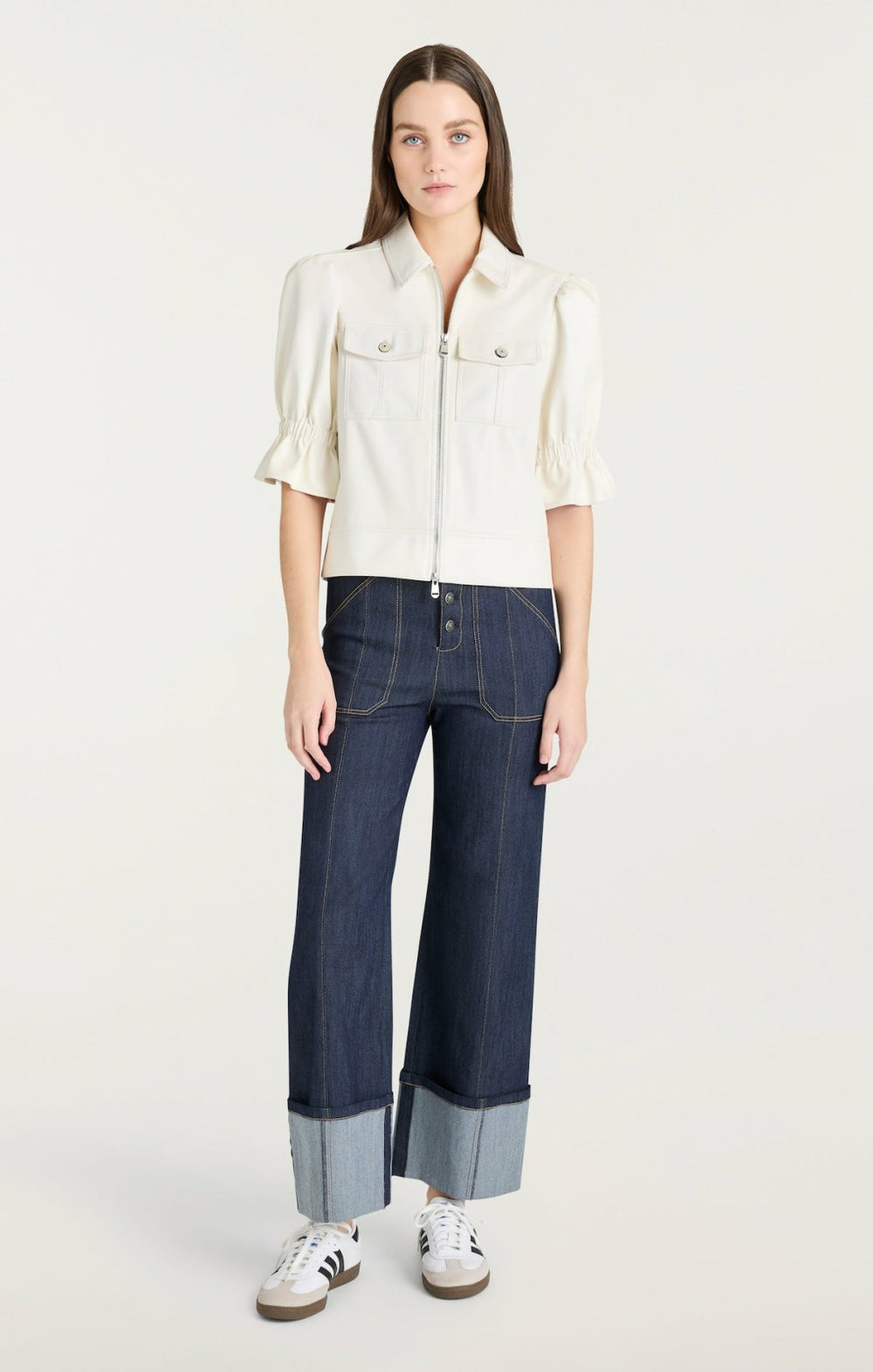 Lite Vegan Leather Holly Jacket Ivory