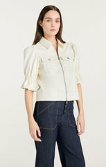 Lite Vegan Leather Holly Jacket Ivory