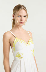 Trailing Peonies Maude Dress White/Golden Glow