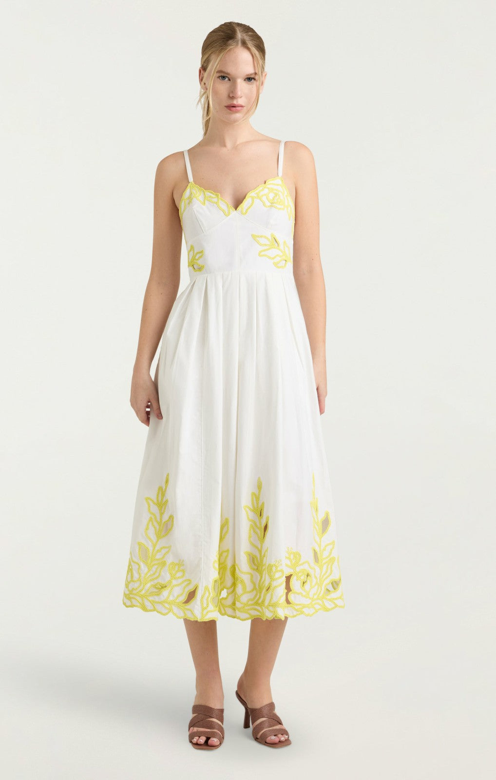 Trailing Peonies Maude Dress White/Golden Glow