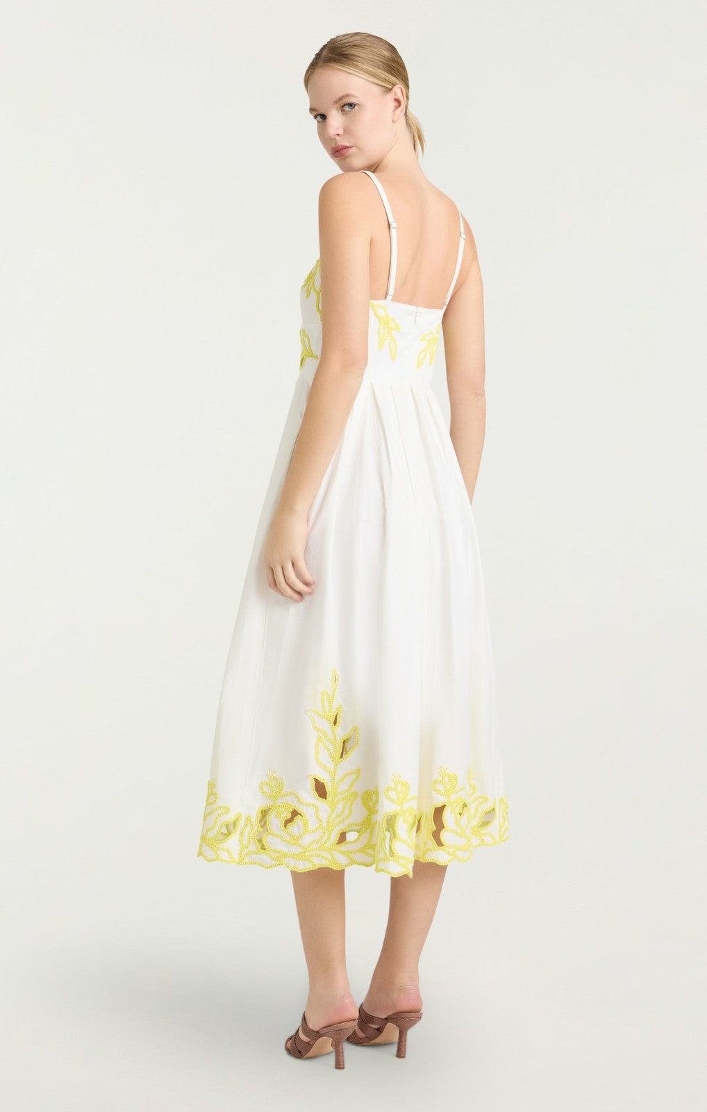 Trailing Peonies Maude Dress White/Golden Glow