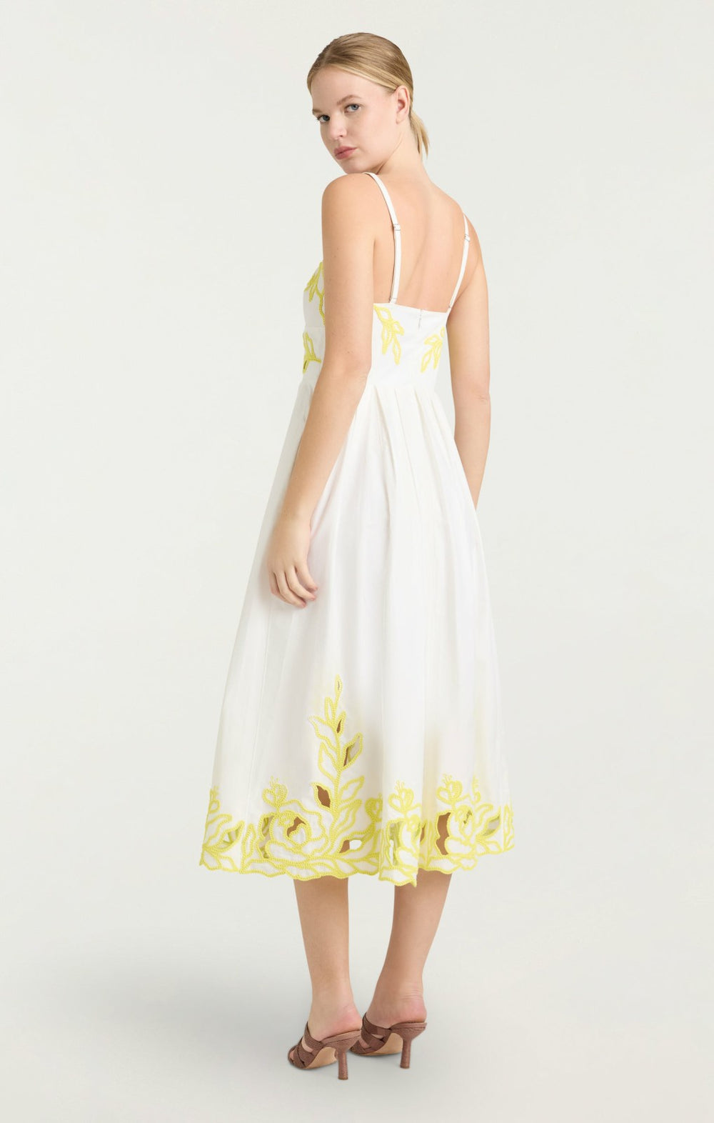 Trailing Peonies Maude Dress White/Golden Glow