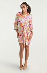 Midnight Tulips Mini Jacey Dress Pale Lavender Multi