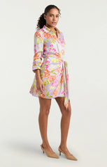Midnight Tulips Mini Jacey Dress Pale Lavender Multi