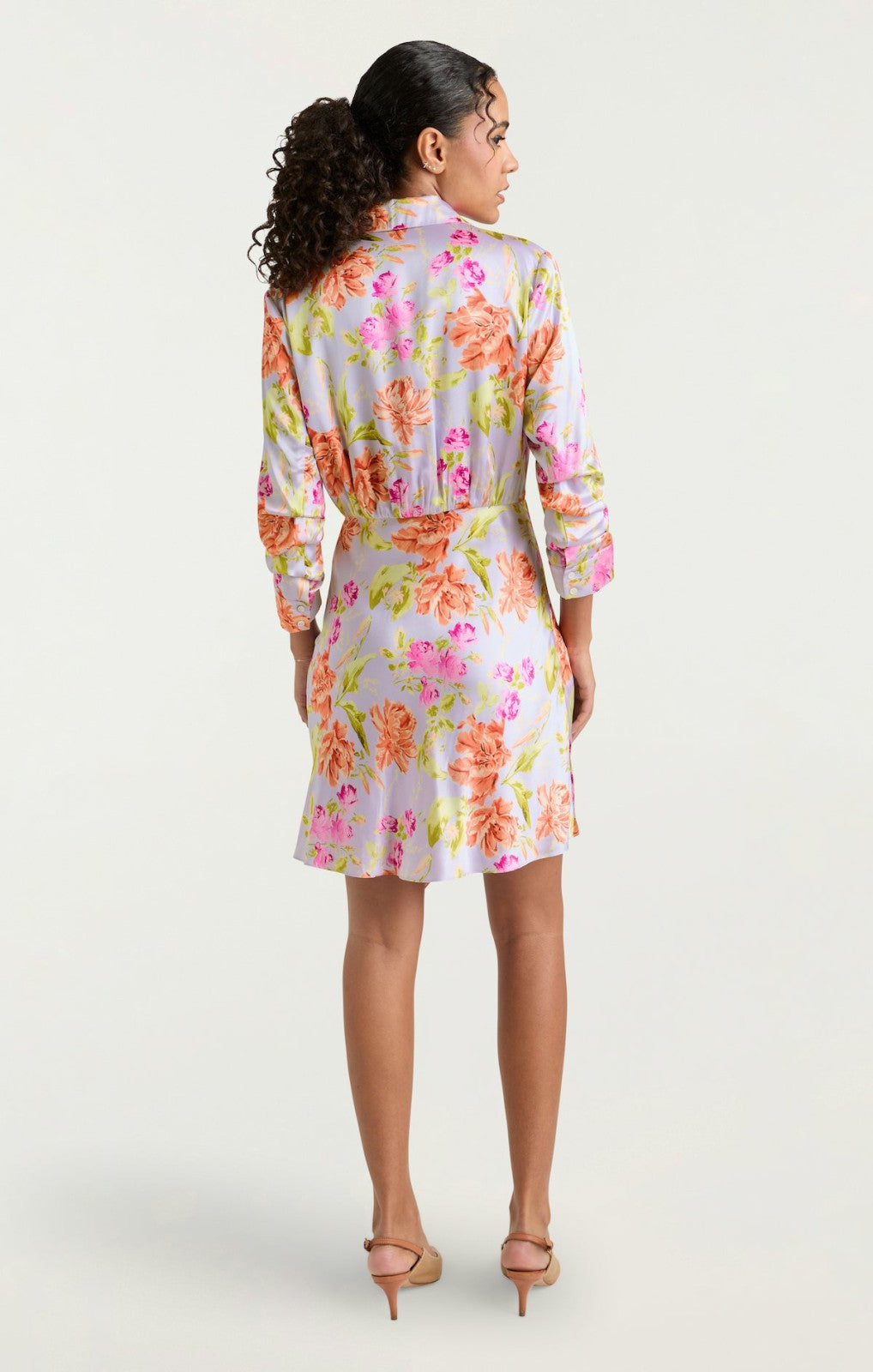 Midnight Tulips Mini Jacey Dress Pale Lavender Multi