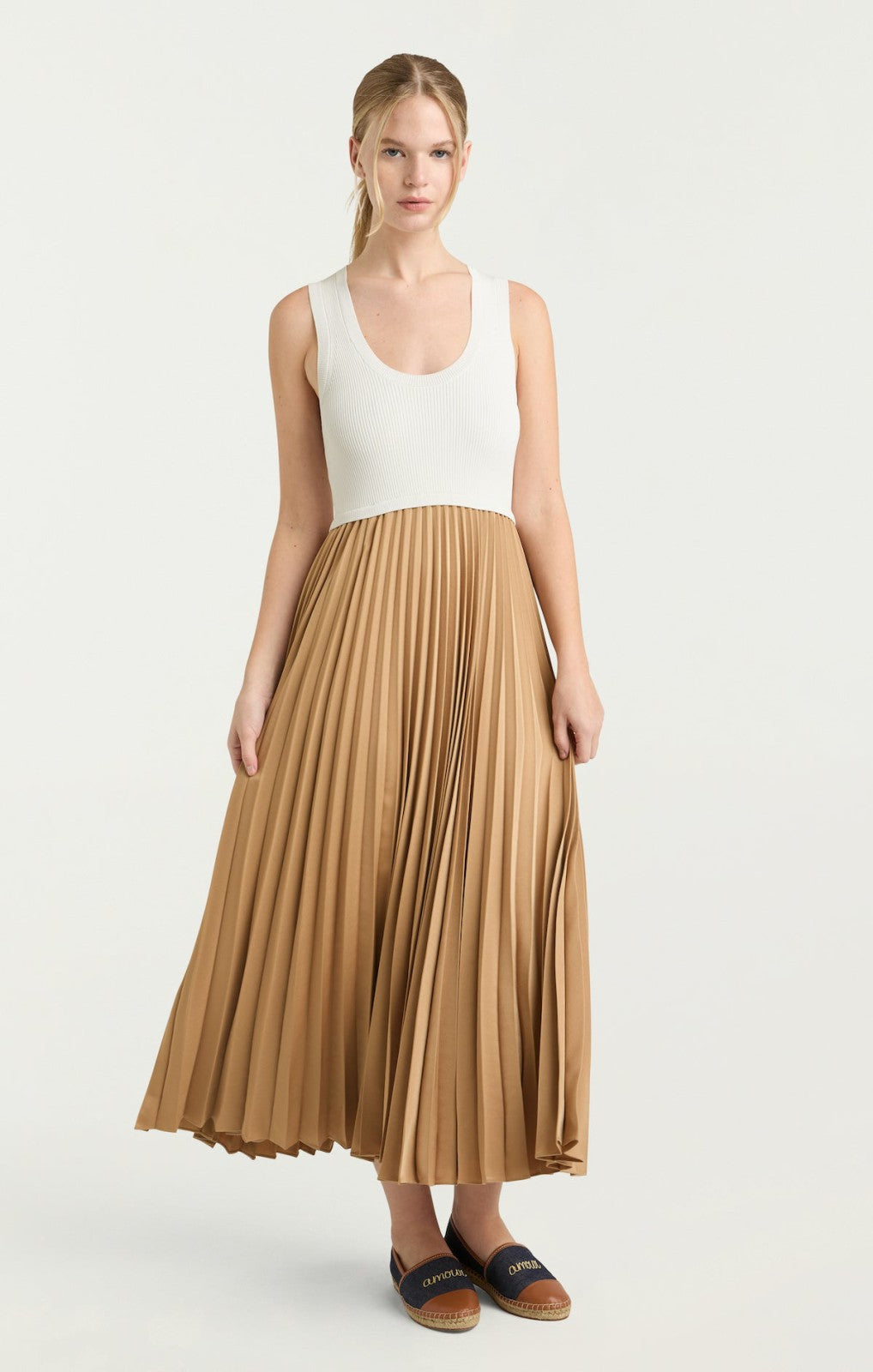 Parma Dress White/Brown Sugar