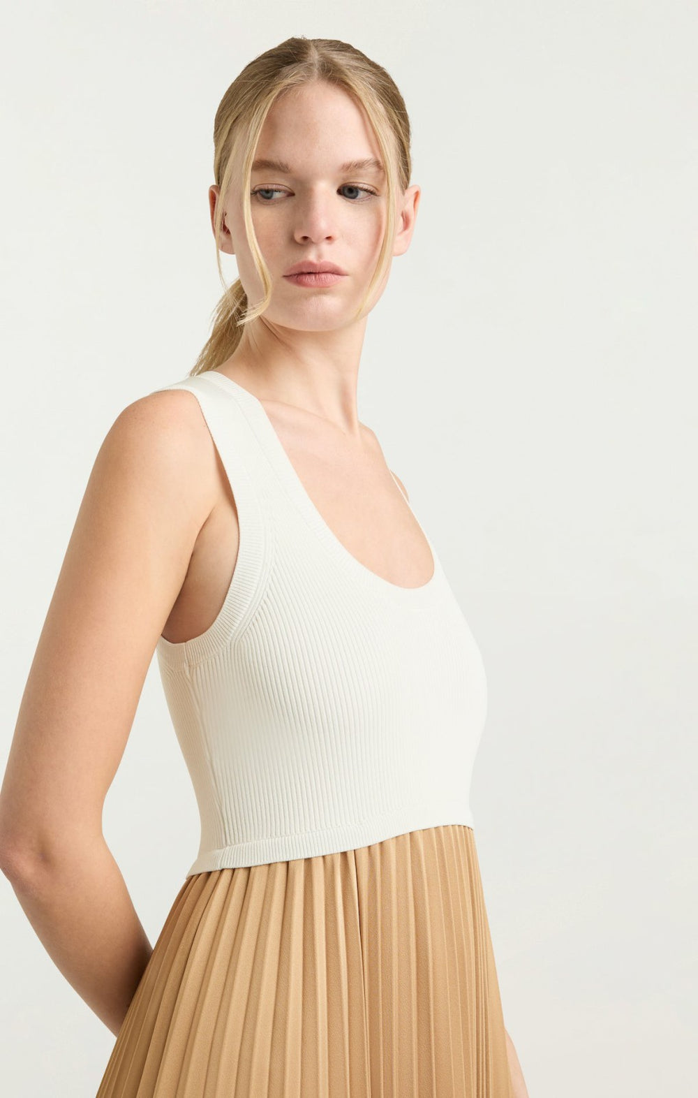 Parma Dress White/Brown Sugar