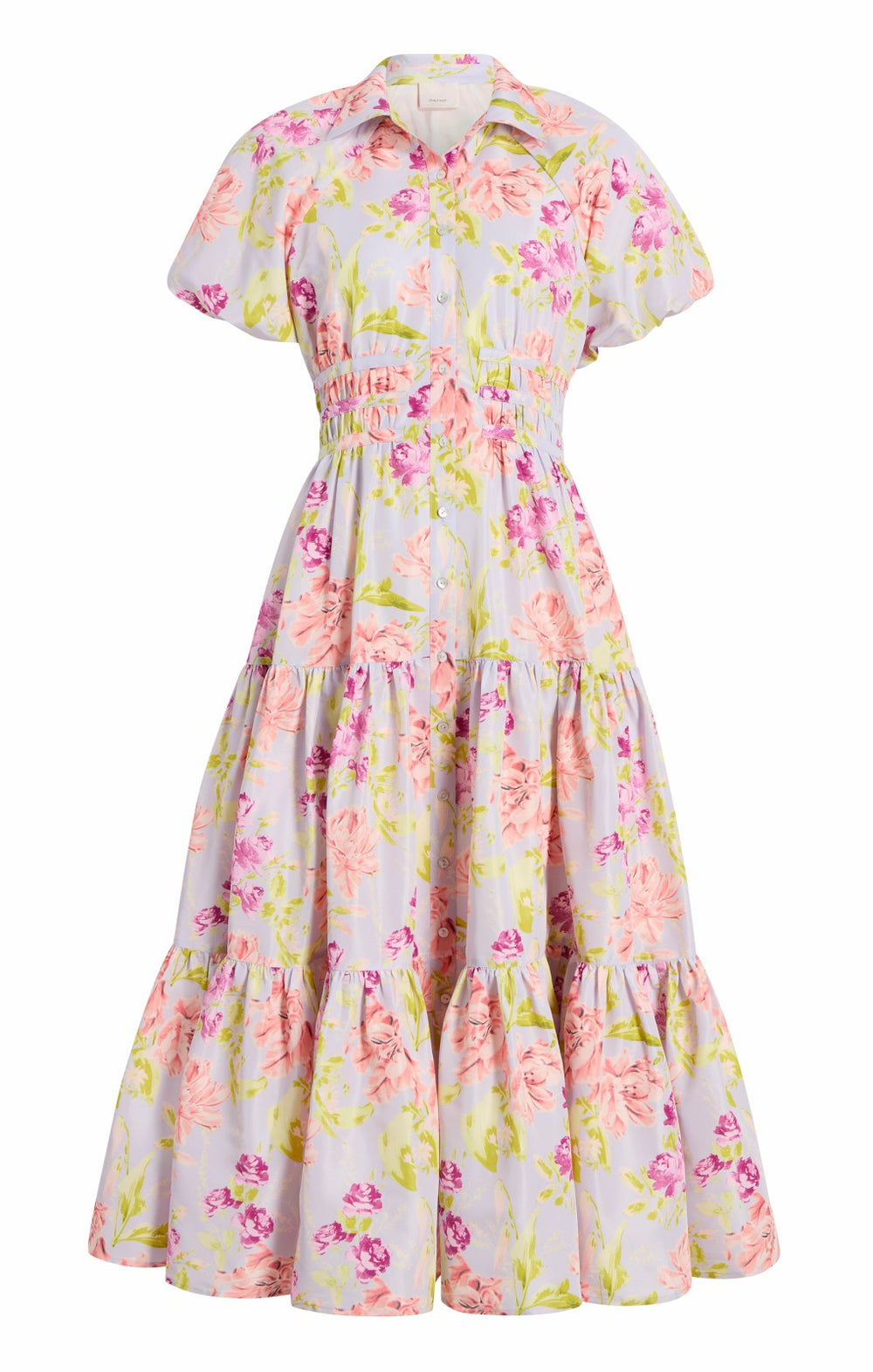 Midnight Tulips Maggio Dress Pale Lavender Multi