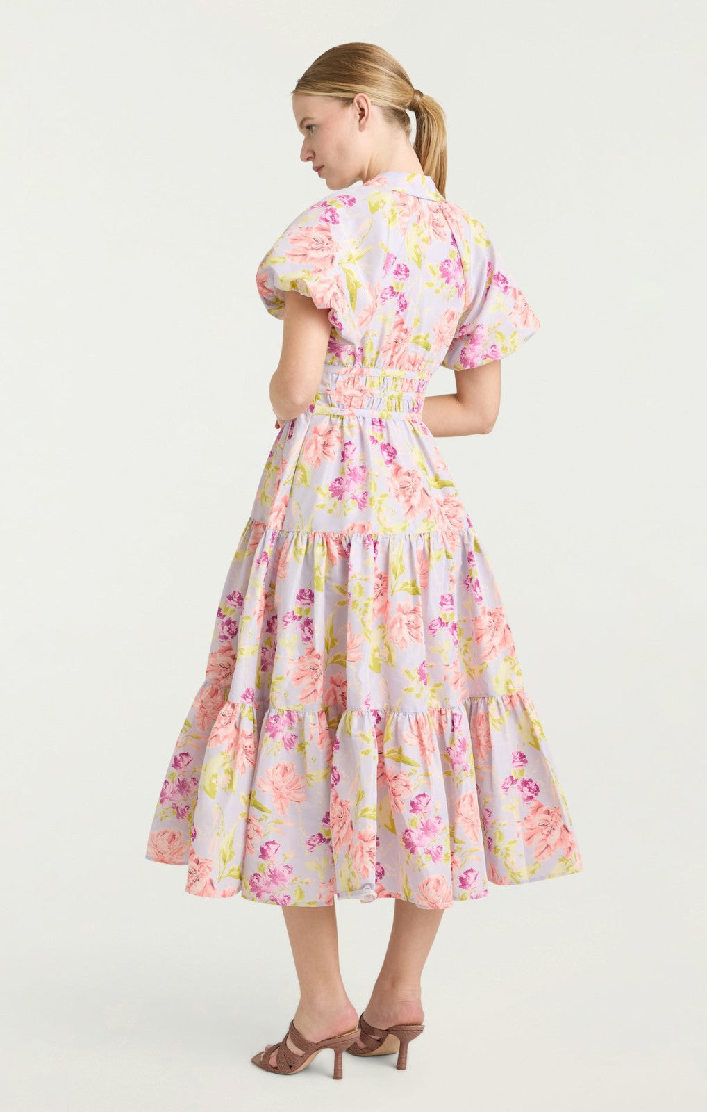 Midnight Tulips Maggio Dress Pale Lavender Multi