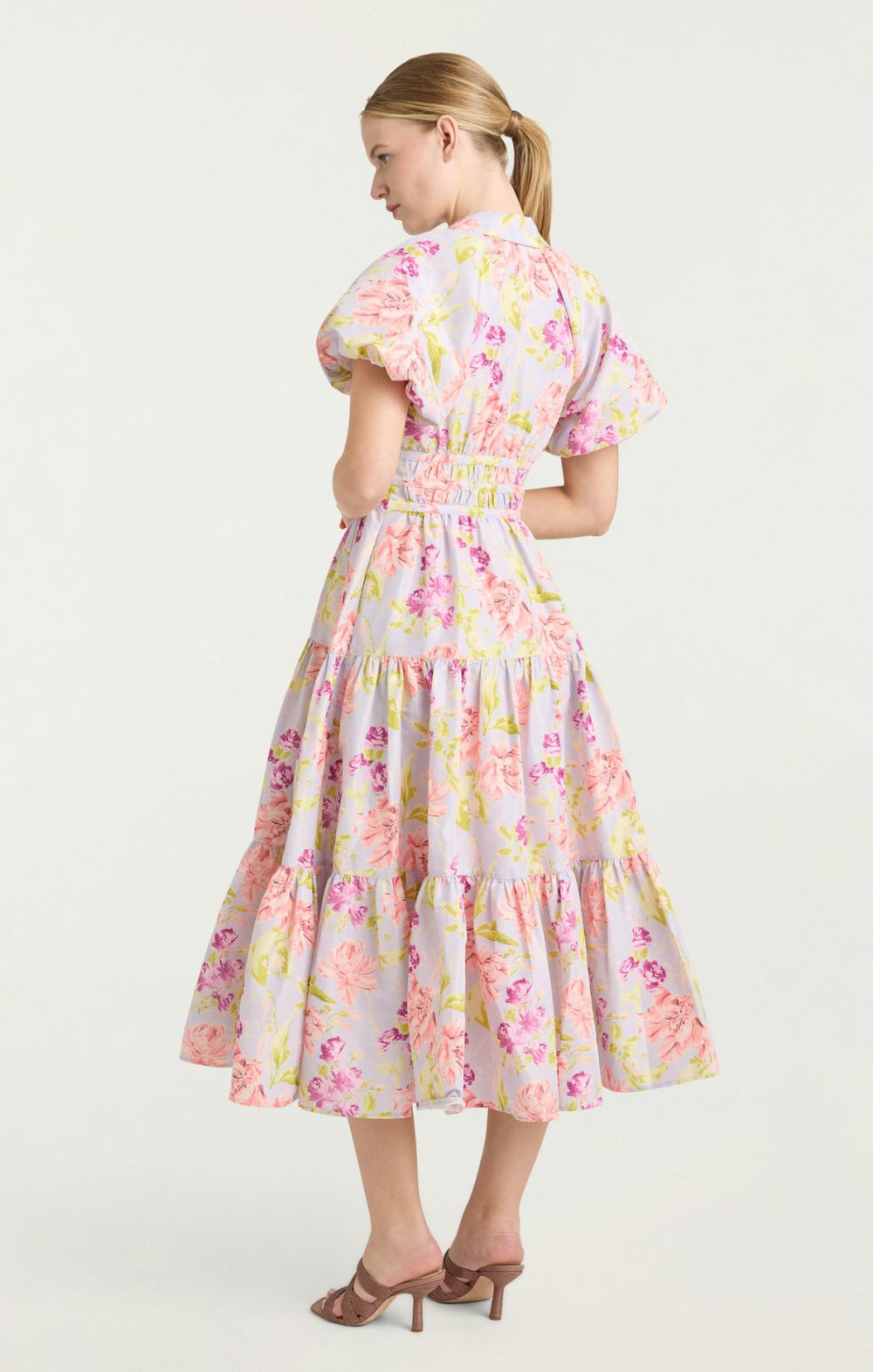 Midnight Tulips Maggio Dress Pale Lavender Multi
