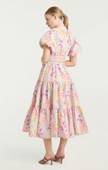 Midnight Tulips Maggio Dress Pale Lavender Multi