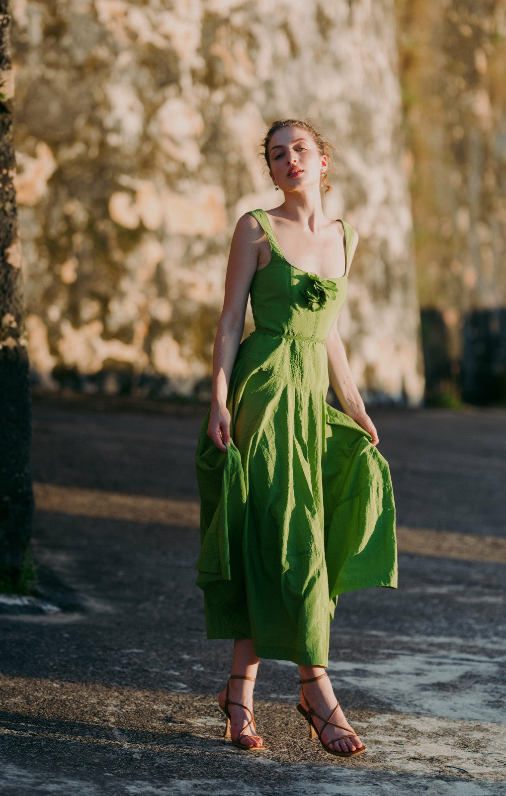 Flower Joisian Dress Salted Lime