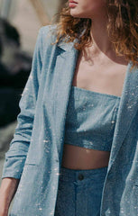 Chambray Heatset Kylie Jacket Medium Blue