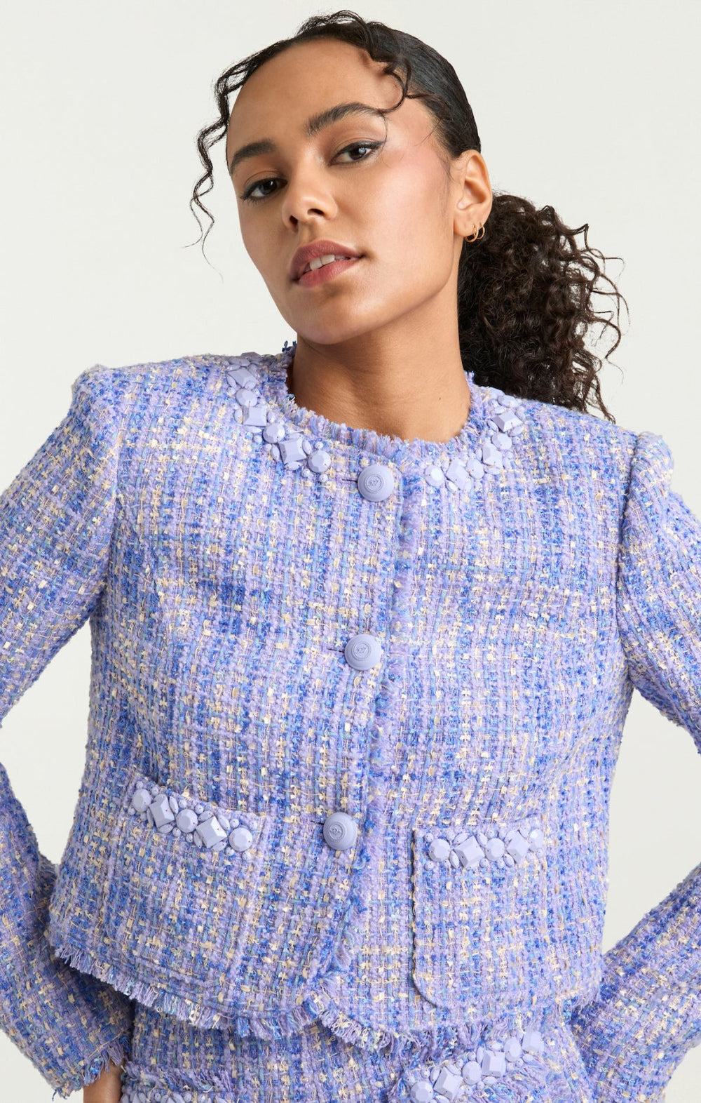 Lucie Boucle Audette Jacket Honey Lavender Multi