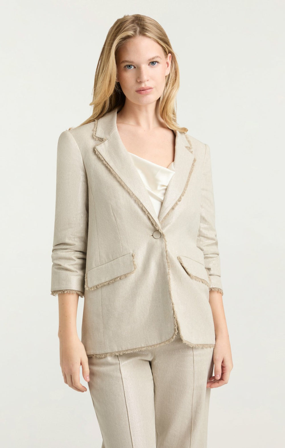 Lurex Linen Kylie Blazer Plaster