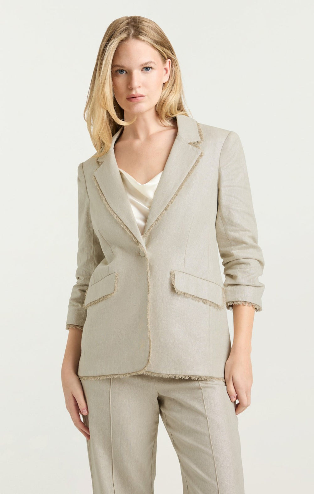 Lurex Linen Kylie Blazer Plaster