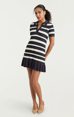 Clementine Knit Polo Dress Navy/Ivory
