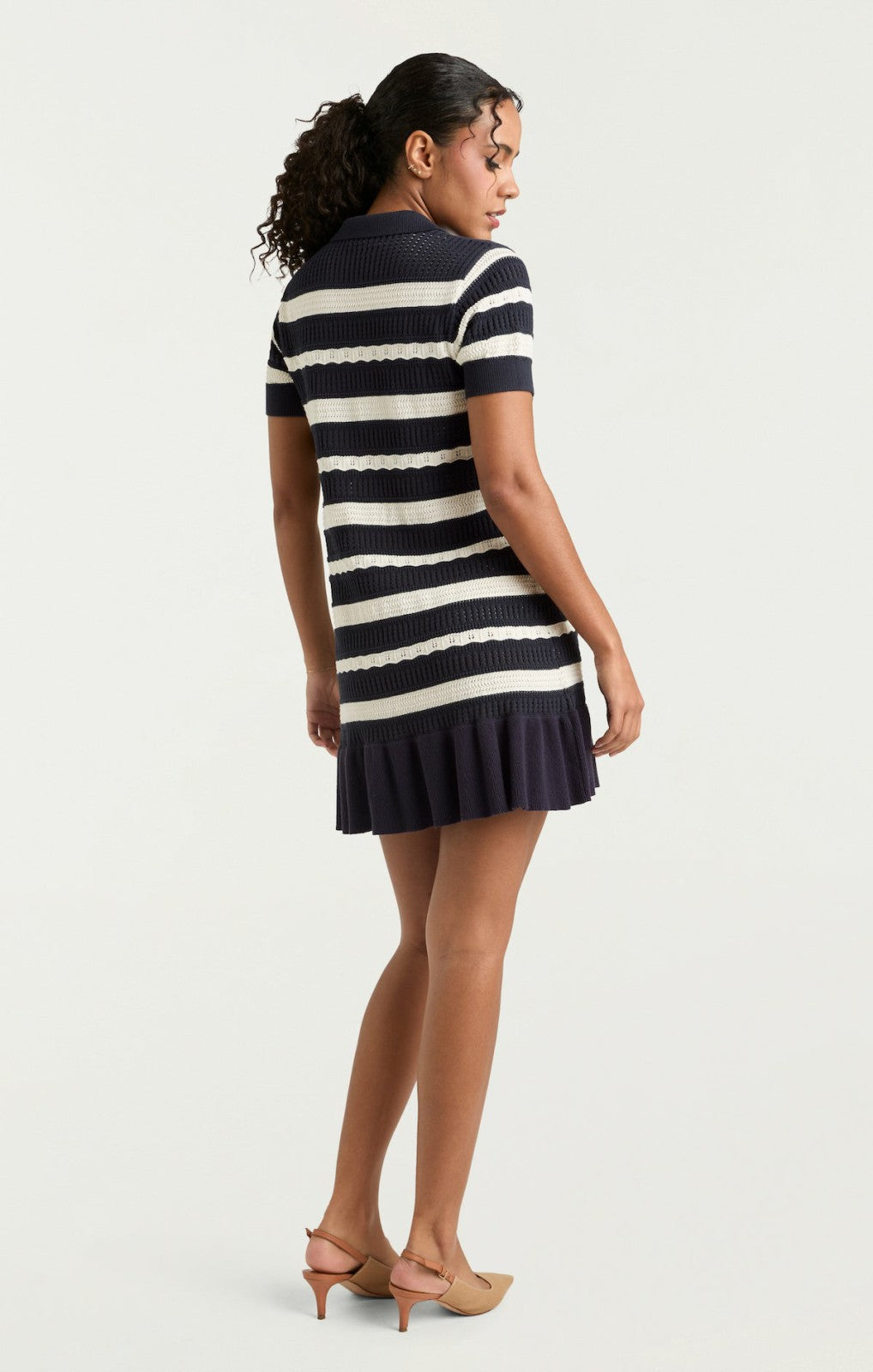 Clementine Knit Polo Dress Navy/Ivory