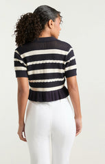 Elvire Knit Polo Pullover Navy/Ivory